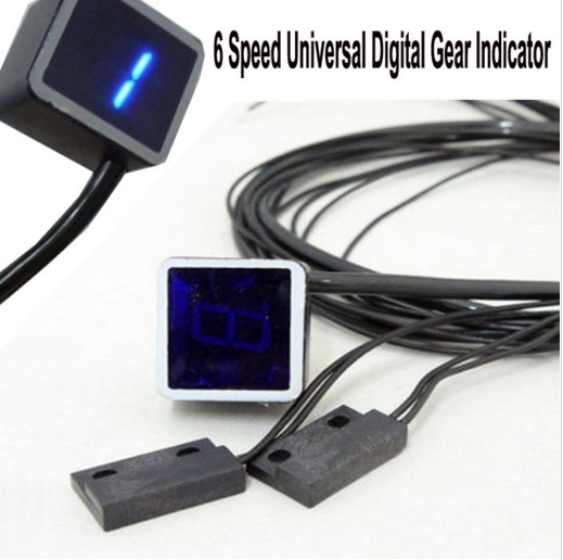 Auto Programming 6 Speed Universal Digital Gear Indicator Blue